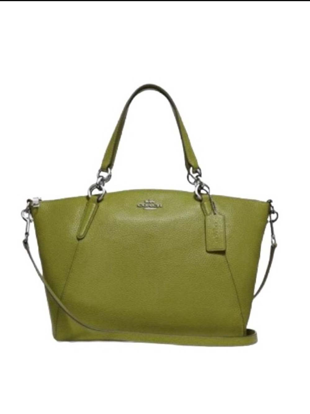 Coach Olive Green Pebbled Leather Mini Kelsey Satchel Crossbody F57563